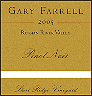 Gary Farrell 2005 Pinot Noir Starr Ridge